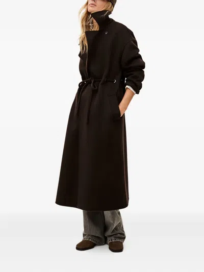 Ba&sh Kate Tie-waist Coat In Brown