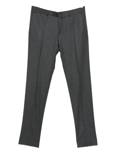 Canali Pressed-crease Trousers In Black