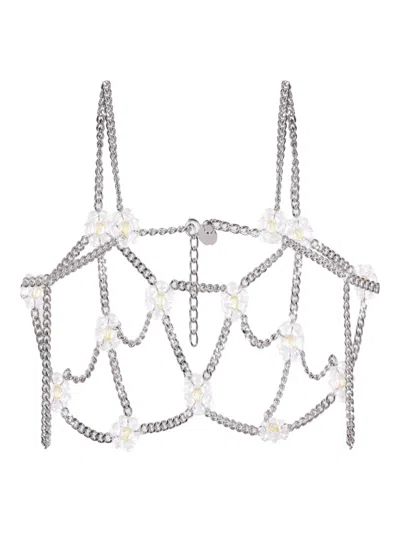 Noir Kei Ninomiya Silver Petal Body Chain In Silver