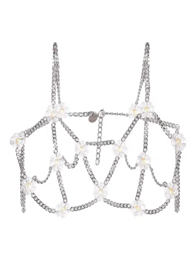 Noir Kei Ninomiya Silver Petal Body Chain In Silver