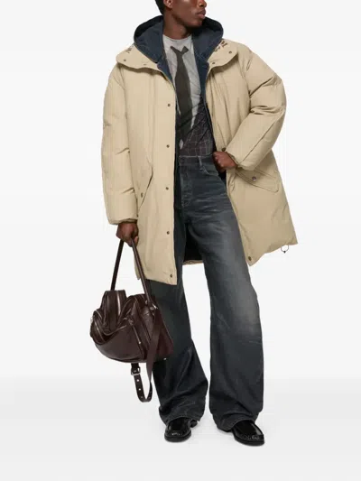 Acne Studios Button Padded Parka In Neutral