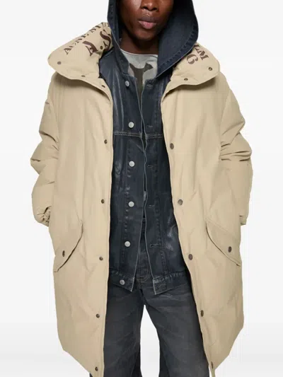 Acne Studios Button Padded Parka In Neutral