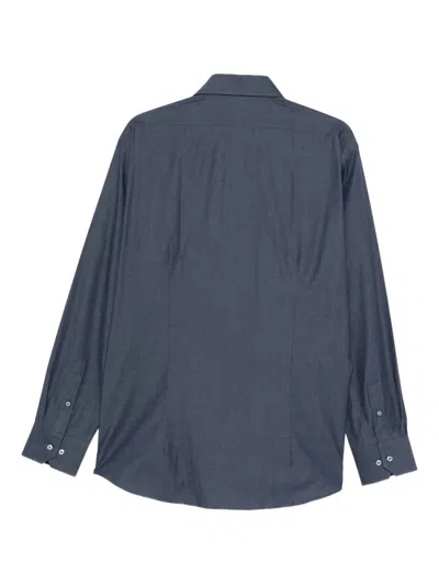 Sand Mélange-effect Shirt In Blue