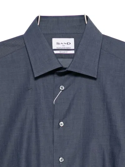 Sand Mélange-effect Shirt In Blue