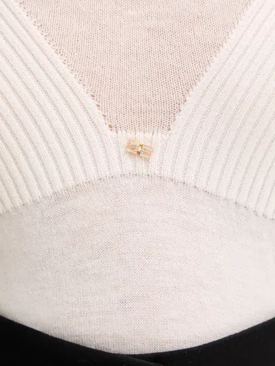 Elisabetta Franchi Ribbed Detail Knitwear In Neutral