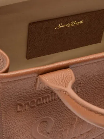 Mc2 Saint Barth Mini Vanity Embossed Top Handle Tote Bag In Brown