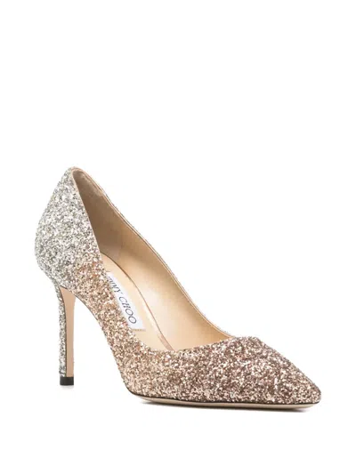 Jimmy Choo Glitter Degrade Pumps In Gold