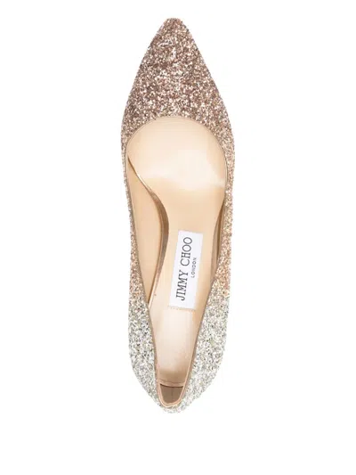 Jimmy Choo Glitter Degrade Pumps In Gold