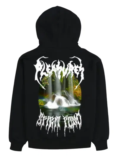 Pleasures Zip Hoodie In Black