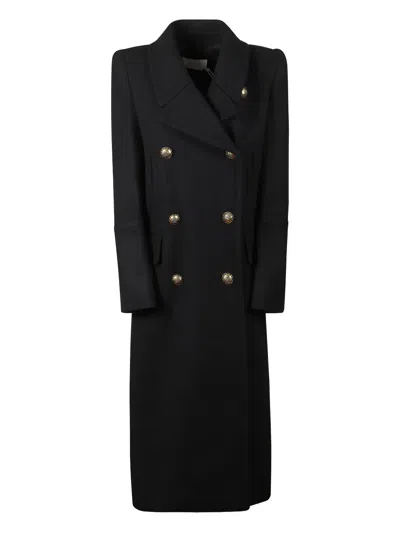 Zimmermann Hypnotic Double-breasted Wool-blend Coat In Black