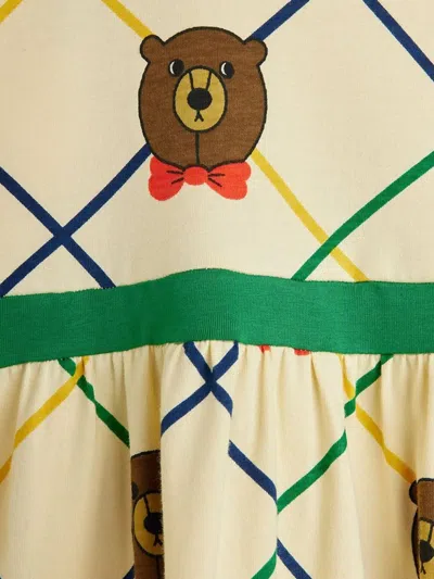 Mini Rodini Bear-print Ruffled Dress In Neutral