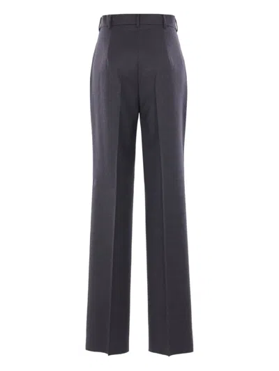 Max Mara Pantalone Lambro Grigio Scuro In Gray