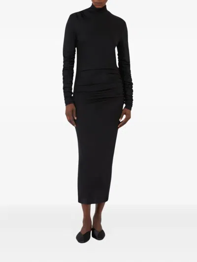 Max Mara Wool Jersey Dress In Black