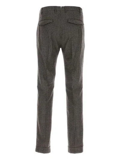 Pt Torino Wool Trousers With Embroidery And Pockets In Gray