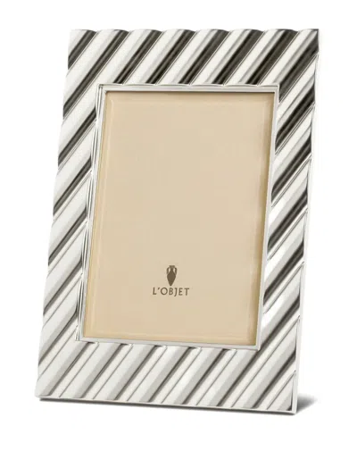 L'objet Maxime Striped Photo Frame (13cm X 18cm) In Silver