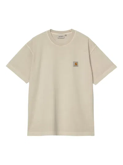 Carhartt Man Beige T-shirts & Tank Tops In Neutral
