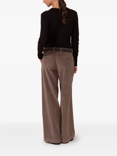 Fedeli Corduroy Button Fastening Trousers In Brown