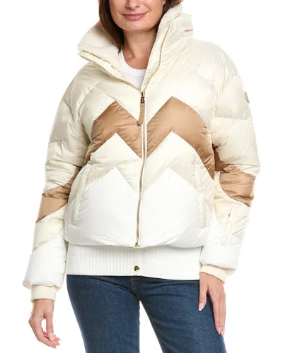 Bogner Vanja Color-block Ripstop-paneled Down Ski Jacket In Neutral