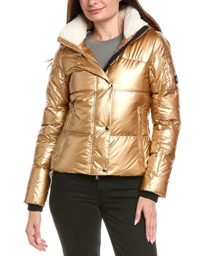 Bogner Hella Metallic Quilted Ripstop Down Ski Jacket In Gold