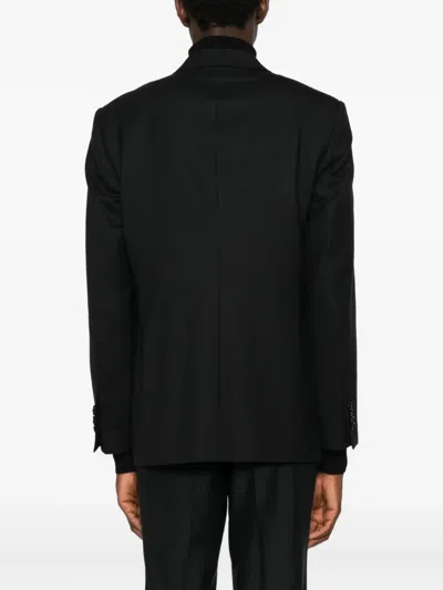 Lardini Double-breasted Blazer In Black