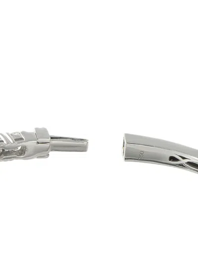 Pre-owned Lb Exclusive 18k White Gold Diamond Bangle In Silver