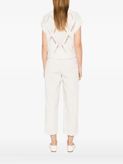 Antonelli Diamond Pattern Knitted Sweater In Neutral