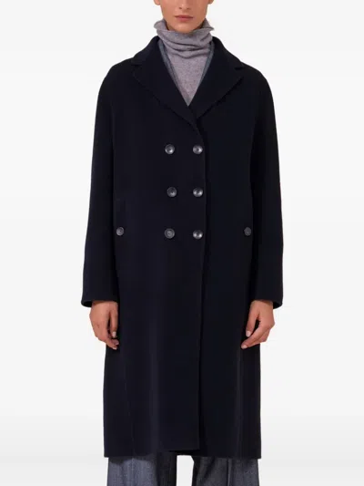 Fedeli Double-breasted Coat In Black