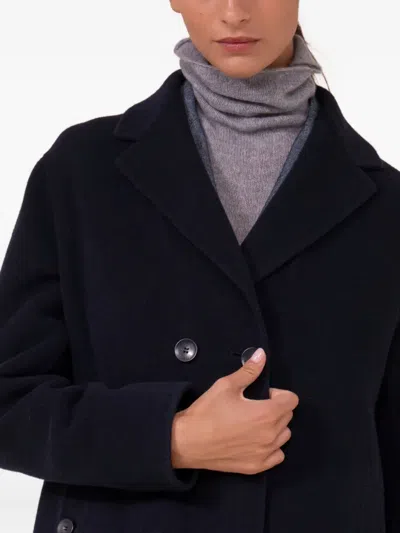 Fedeli Double-breasted Coat In Black