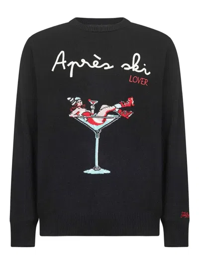 Mc2 Saint Barth Graphic-print Sweater In Black