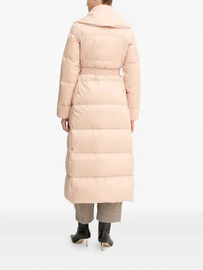 Twinset Belted Padded Coat In Pink