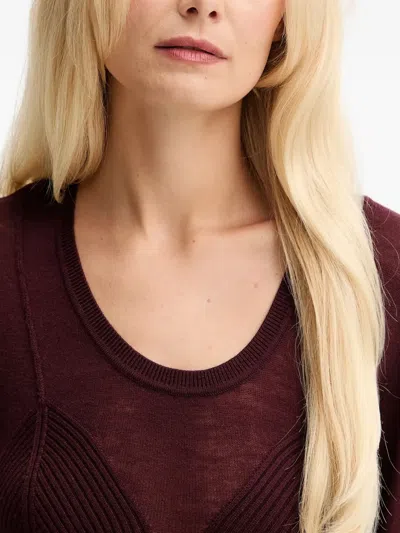 Elisabetta Franchi Ribbed Detail Knitwear In Red