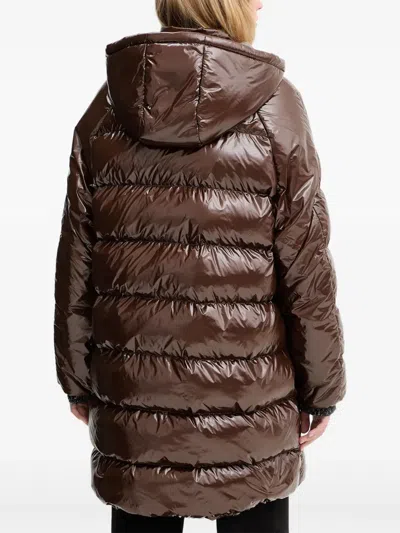 Pinko Burro Padded Coat In Brown