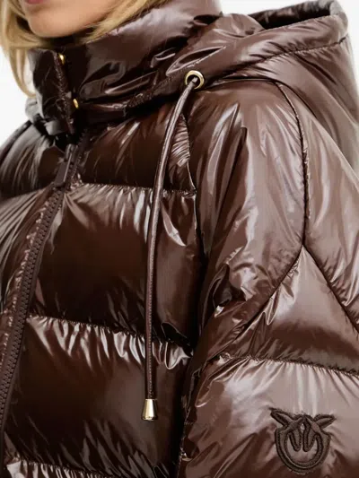 Pinko Burro Padded Coat In Brown
