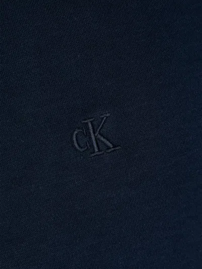Calvin Klein Embroidered Polo Shirt In Blue