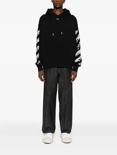 Off-white French Cotton-terry Hoodie In Black