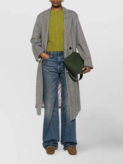 Forte Forte Herringbone Pattern Coat Flap Pockets In Gray