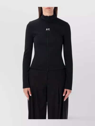 Courrèges Courreges Interlock Jersey Track Jacket For Athletic In Black