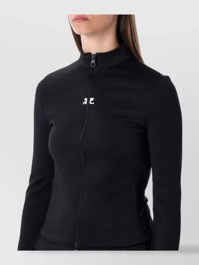 Courrèges Courreges Interlock Jersey Track Jacket For Athletic In Black