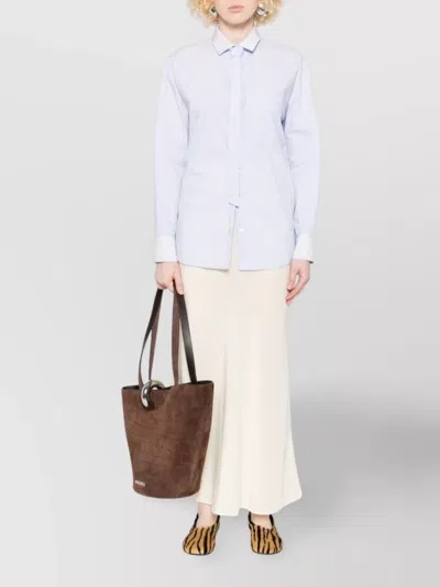 Forte Forte Oversized Cotton Poplin Shirt In Blue