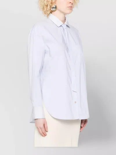 Forte Forte Oversized Cotton Poplin Shirt In Blue