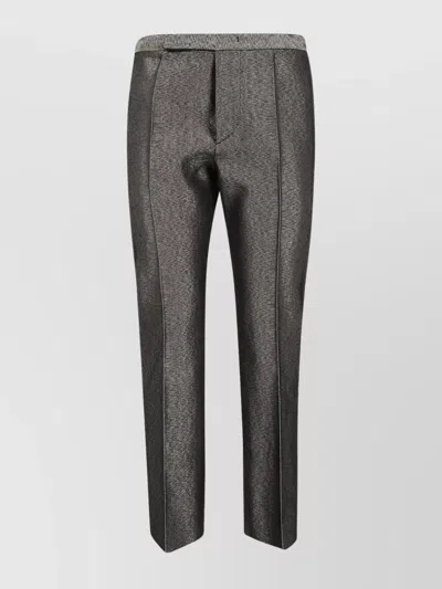 Sapio Textured Fabric Flared Trousers And Pockets In Gray