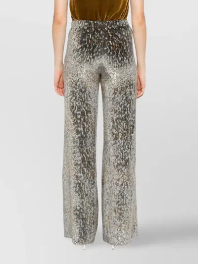 Forte Forte High Waist Wide-leg Trousers With Metallic Effect In Gray