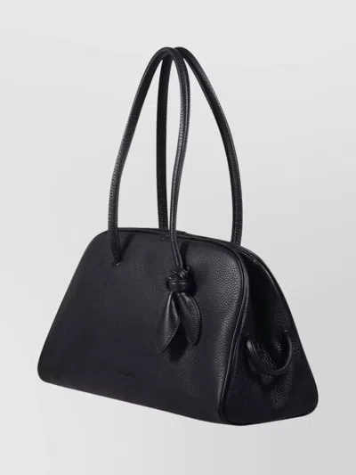 Jacquemus Le Petit Turismo Grain Leather Bag In Black