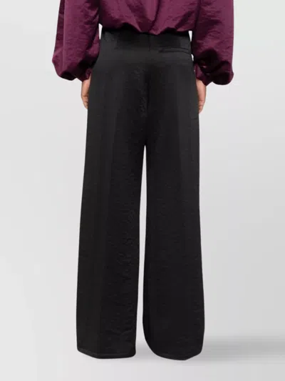 Forte Forte High Waist Wide Leg Trousers With Pockets In Black
