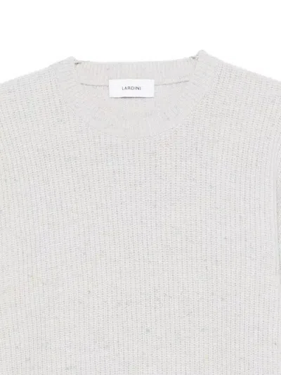 Lardini Men's Ribbed Crew Neck Sweater In Gray