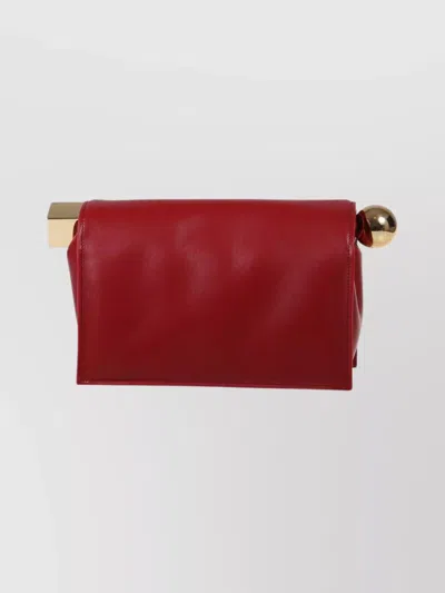 Jacquemus Round Square Clutch Bag Top Handle In Red