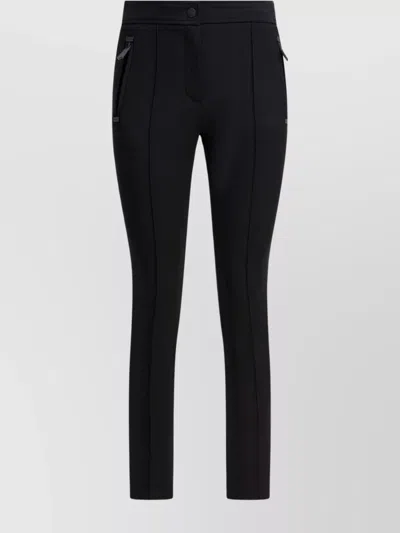 Moncler Nylon Trousers Featuring Belt Loops And Zip Pockets In Black