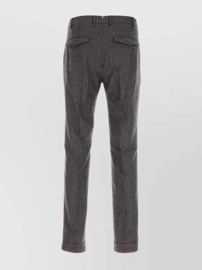 Pt Torino Wool Trousers With Embroidery And Pockets In Gray