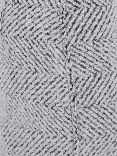 Alberta Ferretti Textured Herringbone Midi Skirt Slit In Gray