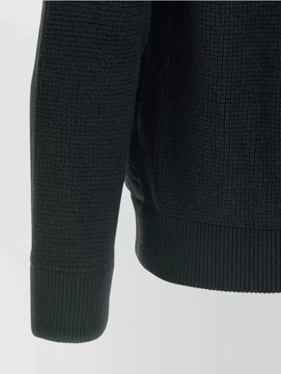 Herno Padded Bomber Jacket With Wool Sleeves Clothing In Black